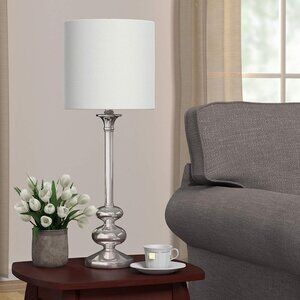 Ravenna Home Traditional Tall Metal Table Lamp with Stacked Oval Accents 28" NEW